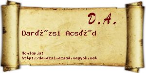 Darázsi Acsád névjegykártya